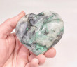 3.30" Polished QUARTZ MALACHITE CHRYSOCOLLA Heart Tentadora mine, Peru T725
