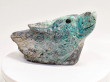 6.88" Polished QUARTZ MALACHITE CHRYSOCOLLA Wolf Carving Peru T731