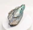 6.88" Polished QUARTZ MALACHITE CHRYSOCOLLA Wolf Carving Peru T731