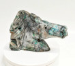 8.07" Polished QUARTZ MALACHITE CHRYSOCOLLA Horse Carving Peru T730