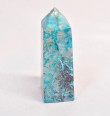 4.29" Polished QUARTZ MALACHITE CHRYSOCOLLA Heart Tentadora mine, Peru T727