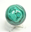 2.48" Polished MALACHITE CHRYSOCOLLA SPHERE With Stand Congo - e716