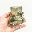 3.30" CUBIC PYRITE Crystal Cluster With QUARTZ Huanzala mine, Peru T755