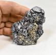 3.07" OCTOHEDRAL PYRITE With GALENA Crystal Cluster Huanzala mine, Peru T737