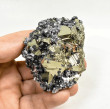 3.03" Octohedral PYRITE GALENA QUARTZ Crystal Cluster Huanzala mine, Peru T739