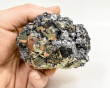 3.03" Octohedral PYRITE GALENA QUARTZ Crystal Cluster Huanzala mine, Peru T739
