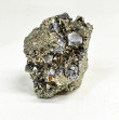 2.59" OCTOHEDRAL PYRITE With GALENA Crystal Cluster Huanzala mine, Peru T735