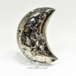 5.19" Polished PYRITE CRYSTAL Half MOON Carving Huanzala mine, Peru T780