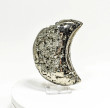 5" Polished PYRITE CRYSTAL Half MOON Carving Huanzala mine, Peru T782