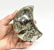 4.29" Polished PYRITE CRYSTAL Half MOON Carving Huanzala mine, Peru T785