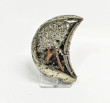 4.09" Polished PYRITE CRYSTAL Half MOON Carving Huanzala mine, Peru T788