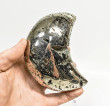 3.50" Polished PYRITE CRYSTAL Half MOON Carving Huanzala mine, Peru T787