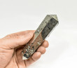 4.52" Polished PYRITE Double Terminated VOGEL 6 sided Huanzala mine, Peru T795