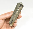 4.72" Polished PYRITE Double Terminated VOGEL 6 sided Huanzala mine, Peru T797