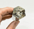 4.60" Polished PYRITE Double Terminated VOGEL 6 sided Huanzala mine, Peru T798