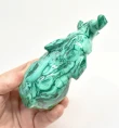 4.68" POLISHED MALACHITE ELEPHANT Animal Carving Congo - cm226