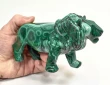 6.06" POLISHED MALACHITE LION Animal Carving Congo - cm218