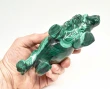 6.06" POLISHED MALACHITE LION Animal Carving Congo - cm218