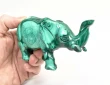 4.37" POLISHED MALACHITE ELEPHANT Animal Carving Congo - cm222