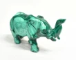 4.37" POLISHED MALACHITE ELEPHANT Animal Carving Congo - cm222