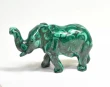 5.11" POLISHED MALACHITE ELEPHANT Animal Carving Congo - cm221