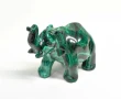 3.74" POLISHED MALACHITE ELEPHANT Animal Carving Congo - cm224