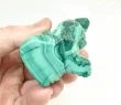 4.01" POLISHED MALACHITE DOG Animal Carving Congo - cm236