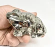 3.30" Polished PYRITE CRYSTAL FROG Carving Huanzala mine, Peru T809