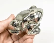 2.75" Polished PYRITE CRYSTAL FROG Carving Huanzala mine, Peru T808
