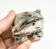2.71" Polished PYRITE CRYSTAL FROG Carving Huanzala mine, Peru T810