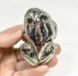 2.71" Polished PYRITE CRYSTAL FROG Carving Huanzala mine, Peru T810