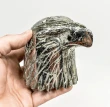 3.50" Polished PYRITE EAGLE BUST Carving Huanzala Mine Peru T815