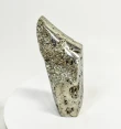 5" Polished PYRITE Standing SCULPTURE Carving Huanzala Mine Peru T824