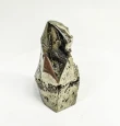 3.81" Polished PYRITE Standing SCULPTURE Carving Huanzala Mine Peru T822