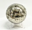 2.75" Polished PYRITE CRYSTAL SPHERE With Stand Huanzala Mine Peru T831
