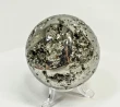 2.63" Polished PYRITE CRYSTAL SPHERE With Stand Huanzala Mine Peru T834