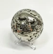 2.87" Polished PYRITE CRYSTAL SPHERE With Stand Huanzala Mine Peru T837