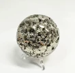 2.87" Polished PYRITE CRYSTAL SPHERE With Stand Huanzala Mine Peru T837