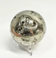 2.91" Polished PYRITE CRYSTAL SPHERE With Stand Huanzala Mine Peru T844