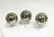 3 Pcs Polished PYRITE CRYSTAL SPHERE With Stand Bulk set Huanzala Mine Peru T850