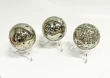 3 Pcs Polished PYRITE CRYSTAL SPHERE With Stand Bulk set Huanzala Mine Peru T855