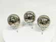 3 Pcs Polished PYRITE CRYSTAL SPHERE With Stand Bulk set Huanzala Mine Peru T855