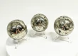 3 Pcs Polished PYRITE CRYSTAL SPHERE With Stand Bulk set Huanzala Mine Peru T851