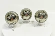 3 Pcs Polished PYRITE CRYSTAL SPHERE With Stand Bulk set Huanzala Mine Peru T851