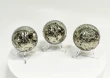 3 Pcs Polished PYRITE CRYSTAL SPHERE With Stand Bulk set Huanzala Mine Peru T851