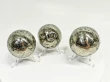 3 Pcs Polished PYRITE CRYSTAL SPHERE With Stand Bulk set Huanzala Mine Peru T852