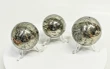 3 Pcs Polished PYRITE CRYSTAL SPHERE With Stand Bulk set Huanzala Mine Peru T852