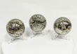 3 Pcs Polished PYRITE CRYSTAL SPHERE With Stand Bulk set Huanzala Mine Peru T853