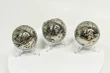 3 Pcs Polished PYRITE CRYSTAL SPHERE With Stand Bulk set Huanzala Mine Peru T853