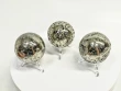 3 Pcs Polished PYRITE CRYSTAL SPHERE With Stand Bulk set Huanzala Mine Peru T854